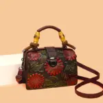Women's Luxury Handbag with Vintage Floral Design - Image 32