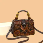 Women's Luxury Handbag with Vintage Floral Design - Image 33