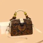 Women's Luxury Handbag with Vintage Floral Design - Image 35
