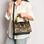 Women's Luxury Handbag with Vintage Floral Design - Image 7