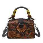 Women's Luxury Handbag with Vintage Floral Design