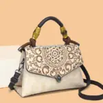 Carved Mandala Bamboo-Handle Satchel - Image 2