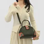 Folk Bloom Dome Crossbody Handbag - Image 3