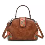 Folk Bloom Dome Crossbody Handbag