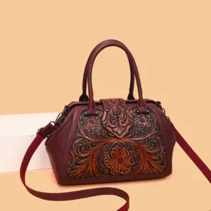 Grand Floral Embossed Shoulder Bag detail view 2