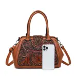 Grand Floral Embossed Shoulder Bag detail view 16