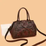 Grand Floral Embossed Shoulder Bag detail view 3