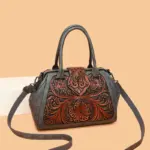 Grand Floral Embossed Shoulder Bag detail view 5
