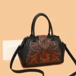 Grand Floral Embossed Shoulder Bag detail view 6