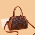 Grand Floral Embossed Shoulder Bag detail view 8