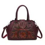 Grand Floral Embossed Shoulder Bag