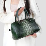 Croc-Embossed Dome Satchel detail view 3