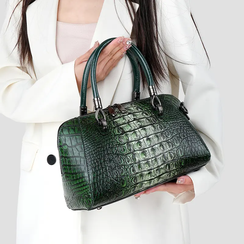 Croc-Embossed Dome Satchel detail view 3