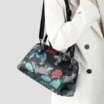 Croc-Embossed Dome Satchel detail view 5