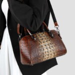 Croc-Embossed Dome Satchel detail view 6