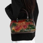 Croc-Embossed Dome Satchel detail view 9