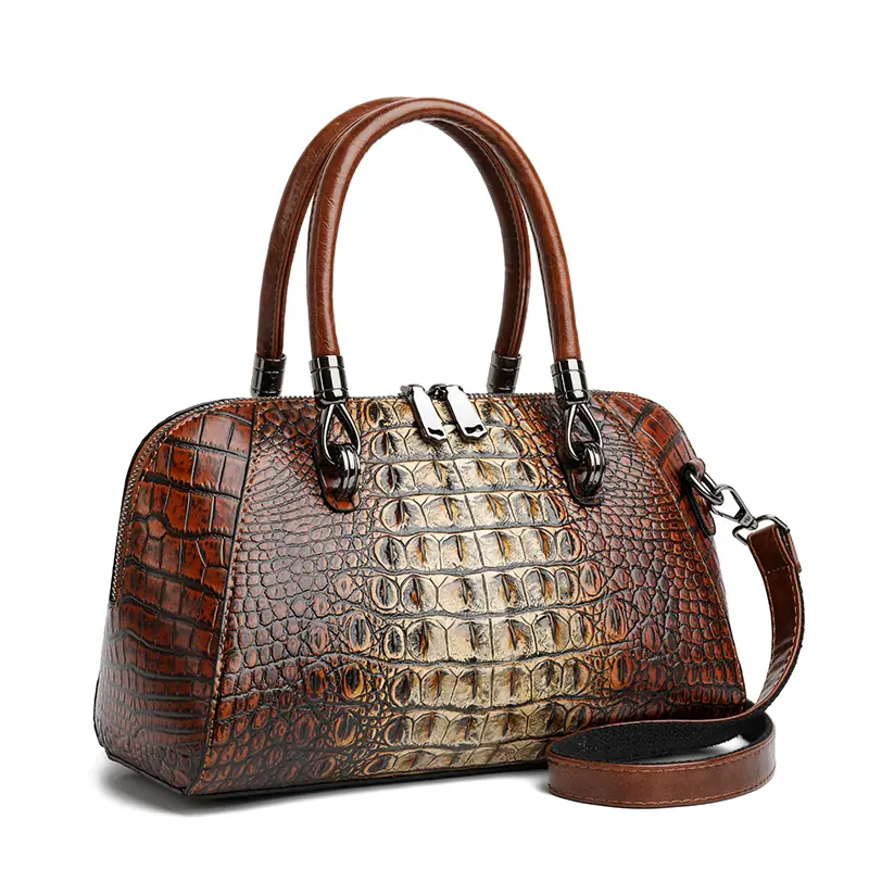 Croc-Embossed Dome Satchel detail view 11