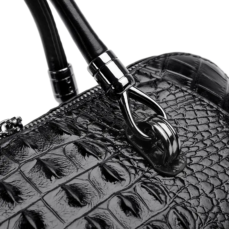 Croc-Embossed Dome Satchel detail view 20