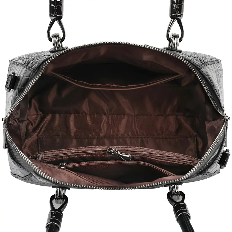 Croc-Embossed Dome Satchel detail view 24