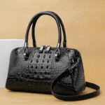 Croc-Embossed Dome Satchel detail view 26