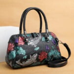 Croc-Embossed Dome Satchel detail view 29