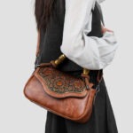 Carved Floral Bamboo-Handle Satchel detail view 7