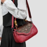 Carved Floral Bamboo-Handle Satchel detail view 8
