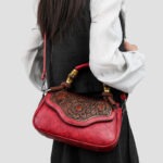 Carved Floral Bamboo-Handle Satchel detail view 9