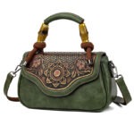 Carved Floral Bamboo-Handle Satchel detail view 10