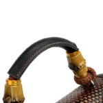 Carved Floral Bamboo-Handle Satchel detail view 19
