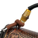 Carved Floral Bamboo-Handle Satchel detail view 20
