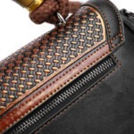 Carved Floral Bamboo-Handle Satchel detail view 22