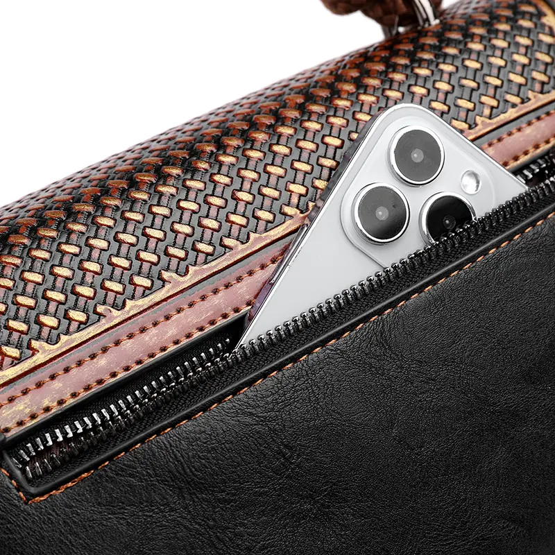 Carved Floral Bamboo-Handle Satchel detail view 28