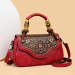 Carved Floral Bamboo-Handle Satchel detail view 32