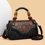 Carved Floral Bamboo-Handle Satchel detail view 33