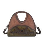 Floral Embossed Half-Moon Handbag detail view 1
