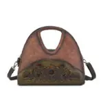 Floral Embossed Half-Moon Handbag detail view 1