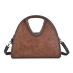 Floral Embossed Half-Moon Handbag detail view 4