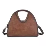 Floral Embossed Half-Moon Handbag detail view 4