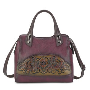 Floral Embossed Structured Tote detail view 1