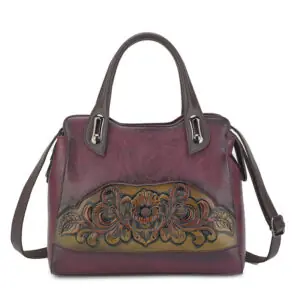 Floral Embossed Structured Tote detail view 1