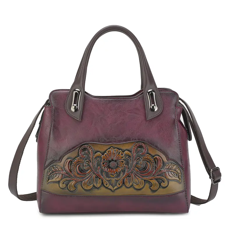 Floral embossed structured BAGYOHO tote