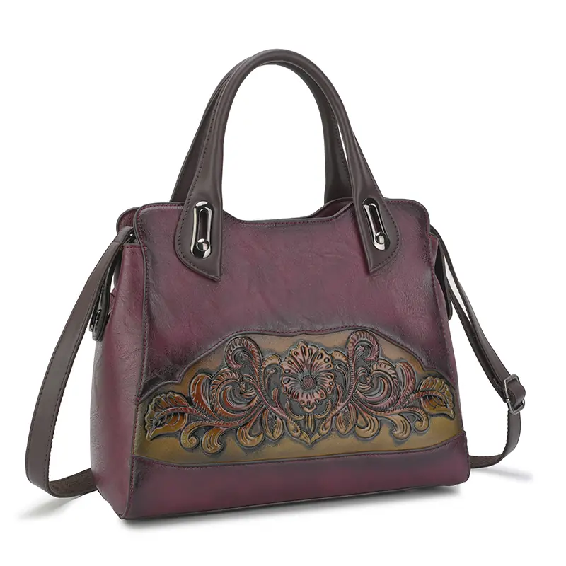 Floral Embossed Structured Tote detail view 2