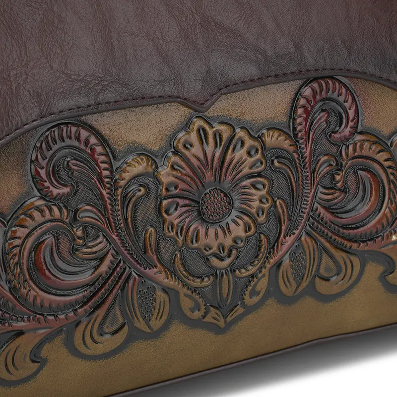 Floral Medallion Trapeze Handbag detail view 8