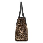 Leopard Print Braided-Handle Tote detail view 2