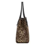 Leopard Print Braided-Handle Tote detail view 2