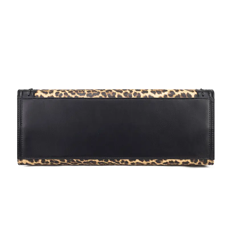 Leopard Print Braided-Handle Tote detail view 4
