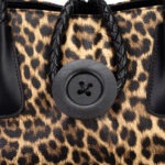 Leopard Print Braided-Handle Tote detail view 5