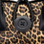 Leopard Print Braided-Handle Tote detail view 5