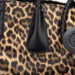 Leopard Print Braided-Handle Tote detail view 7